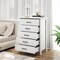 Modern Tall Storage Dresser with 5 Spacious Drawers and Wood Top Shelf for Bedroom Closet or Entryway
